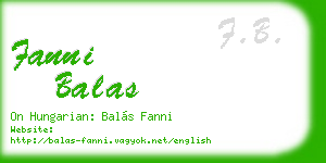 fanni balas business card