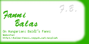 fanni balas business card